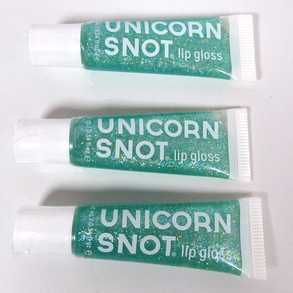Unicorn Snot Gloss Lip Gloss Blue Teal Glitter Holographic 3 Pack New Sealed